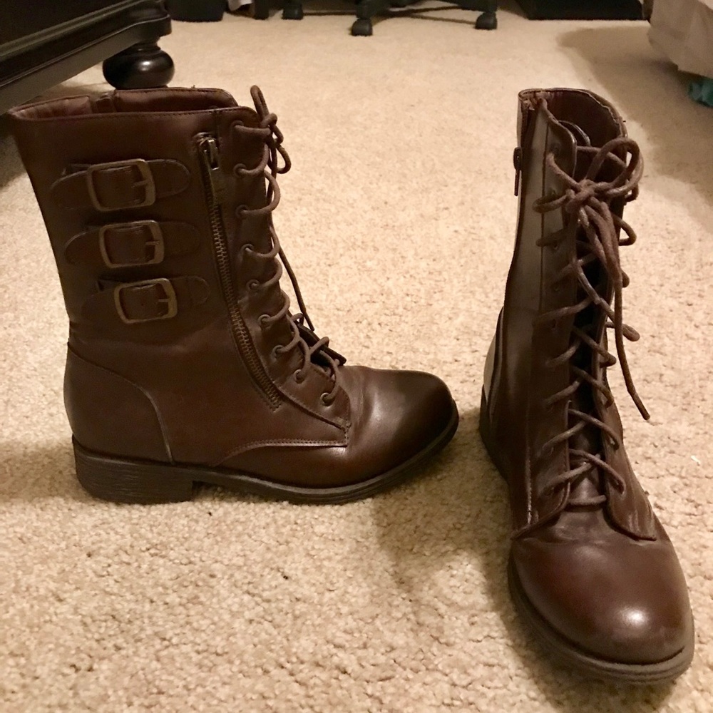 Brown combat boots!